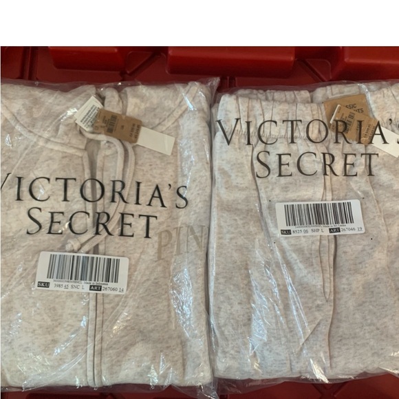 NEW EVERDAY FULL ZIP HOODIE SET IN HEATHER OATMEAL BOTH SIZE LARGE - Picture 4 of 7